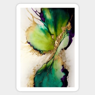 Bonded Leaves - Abstract Alcohol Ink Resin Art Sticker